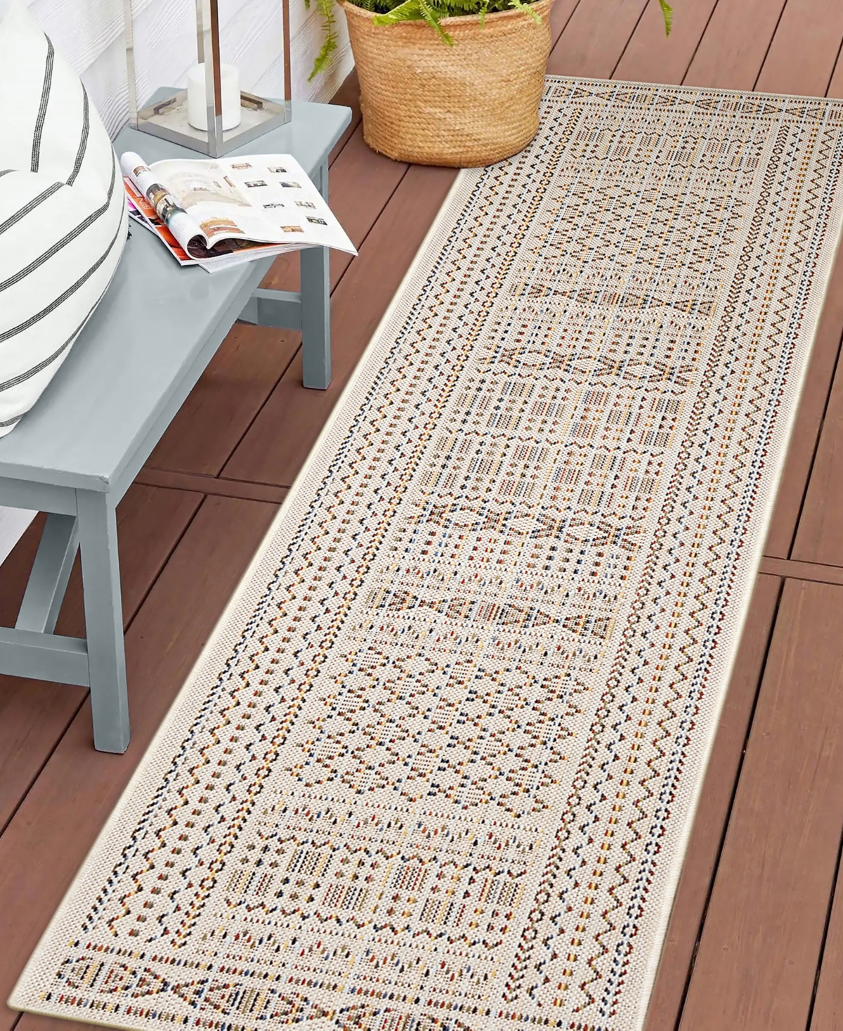 Liora Manne' Panel Stripe Runner Outdoor Area Rug