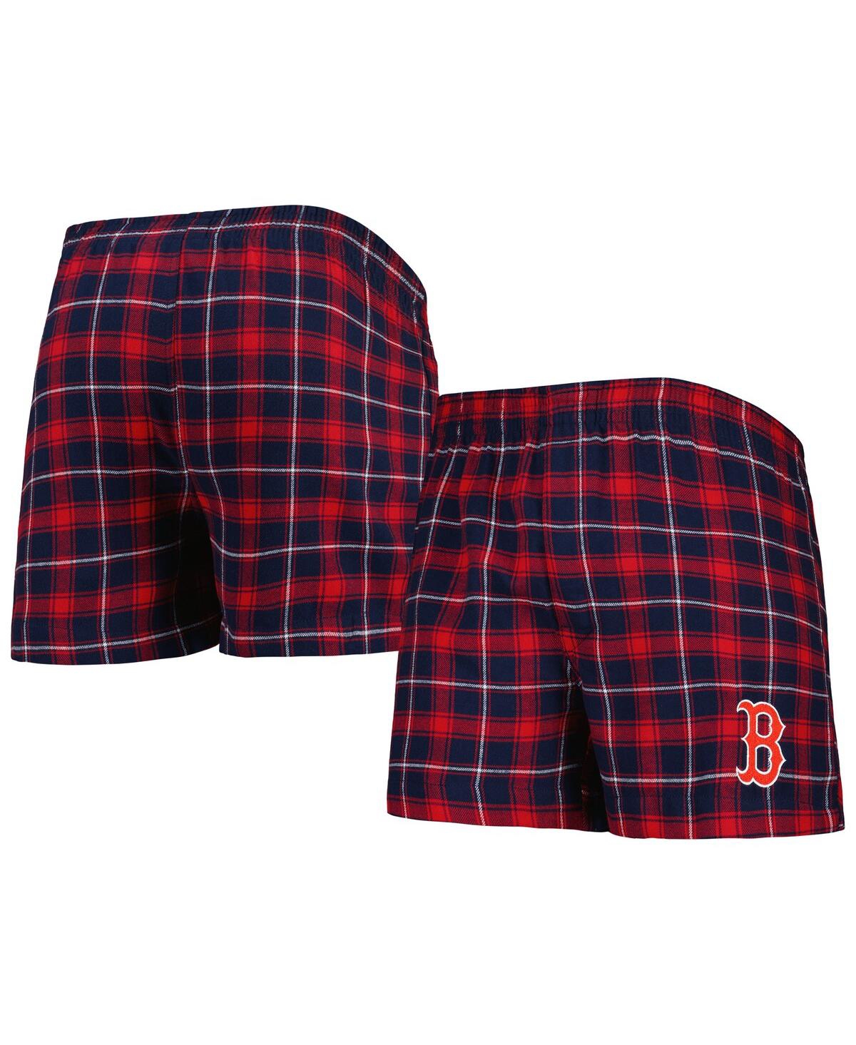 Concepts Sport Men's  Navy, Red Boston Red Sox Ledger Flannel Boxers In Navy,red