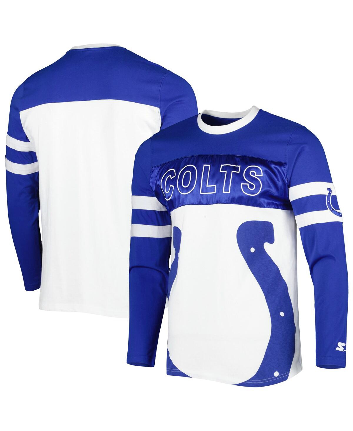 Shop Starter Men's  Royal, White Indianapolis Colts Halftime Long Sleeve T-shirt In Royal,white