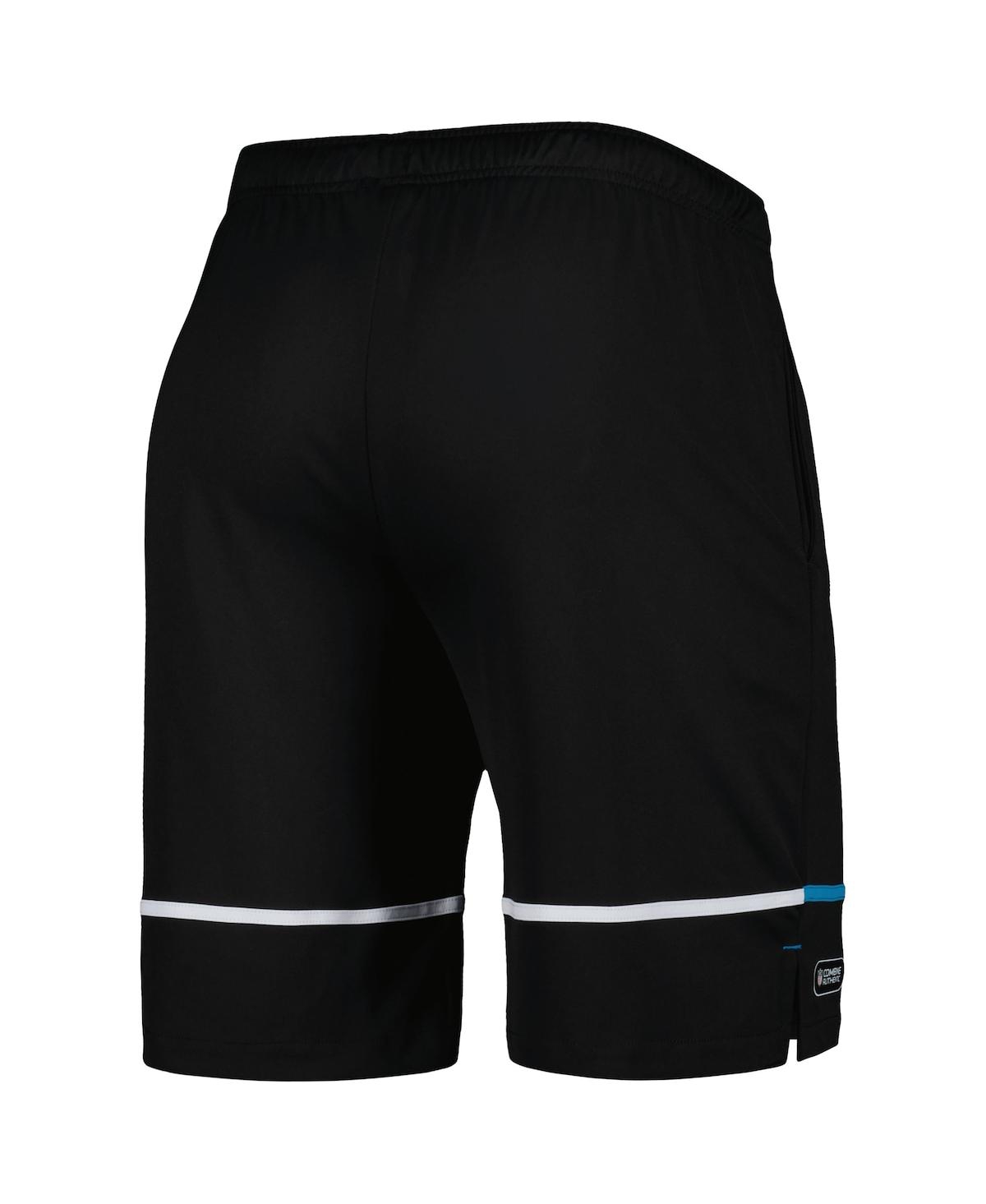 NEW ERA MEN'S NEW ERA BLACK CAROLINA PANTHERS COMBINE AUTHENTIC RUSHER TRAINING SHORTS 