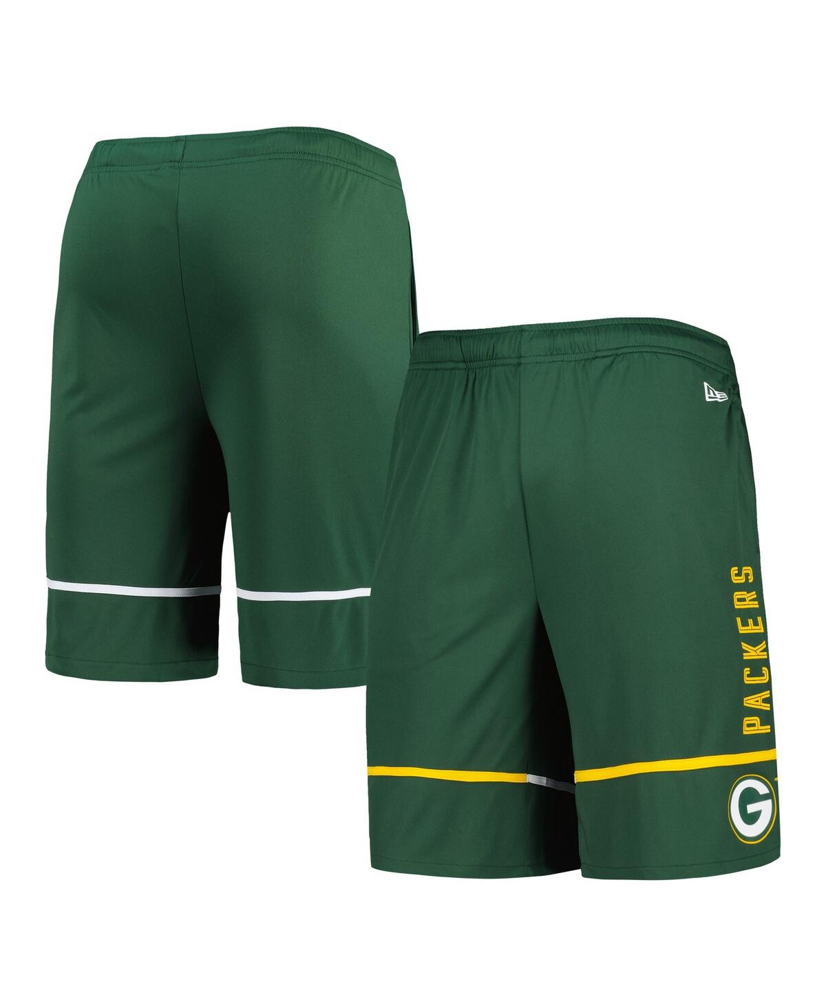 New Era Men's  Green Green Bay Packers Combine Authentic Rusher Training Shorts