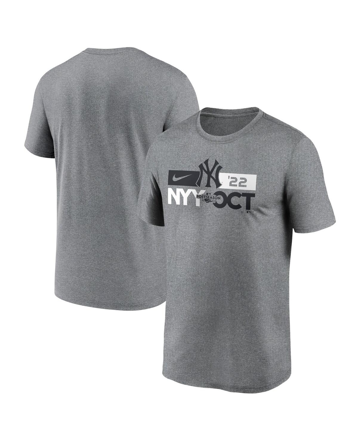Men's Nike Heather Charcoal New York Yankees 2022 Postseason T-shirt