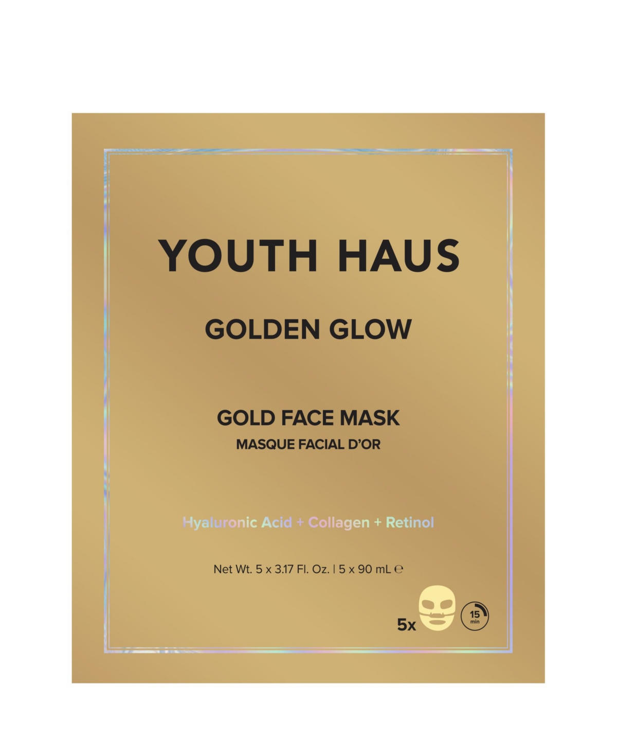 Youth Haus Golden Glow Gold Face Mask, 5-Pk.