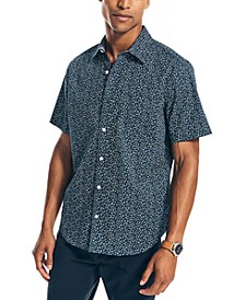 Men's Poplin Floral-Print Short-Sleeve Shirt
