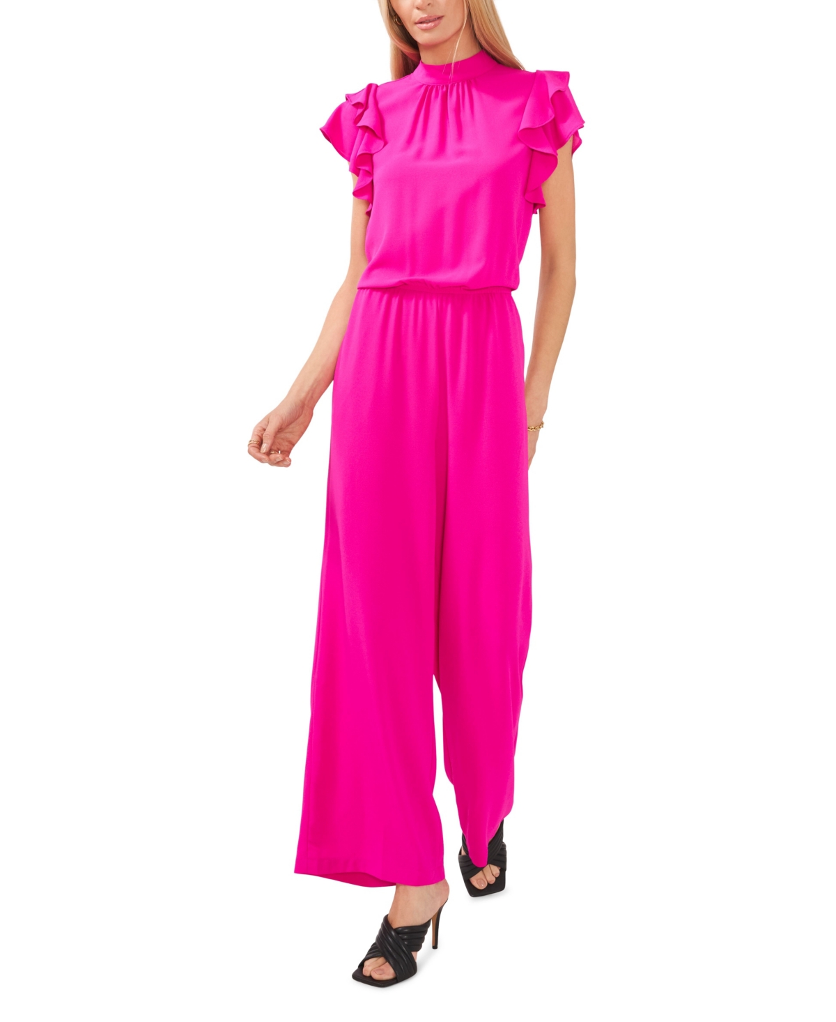 1.state Flutter Sleeve Jumpsuit In Fiercely Fuchsia