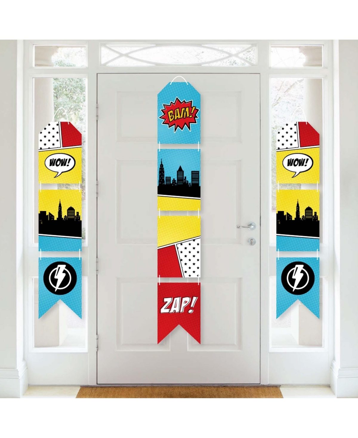 Bam Superhero - Hanging Vertical Paper Door Banners - Indoor Door Decor