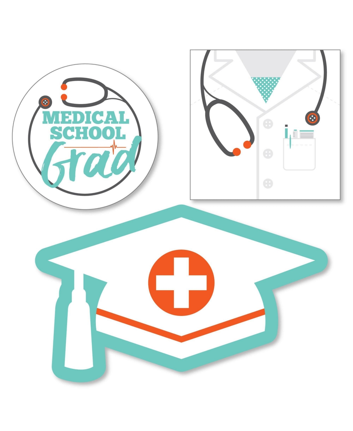 Medical School Grad - Diy Shaped Doctor Graduation Party Cut-Outs - 24 Ct
