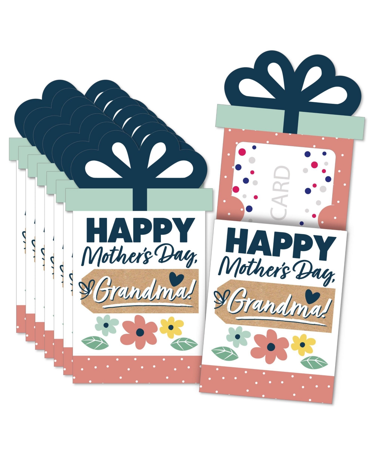 Grandma, Happy Mothers Day - Money & Gift Card Sleeves Nifty Gifty Holders 8 Ct