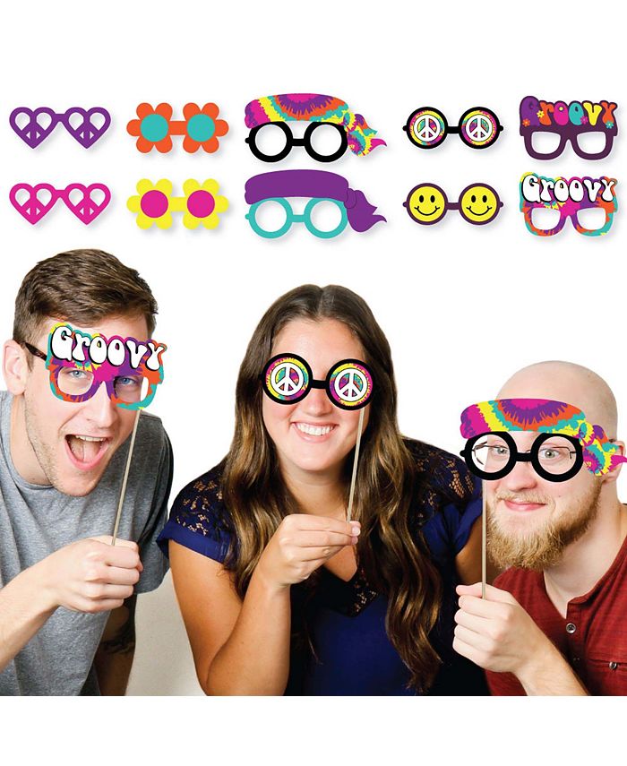 Big Dot of Happiness 60's Hippie Glasses - Paper 1960s Groovy Party ...