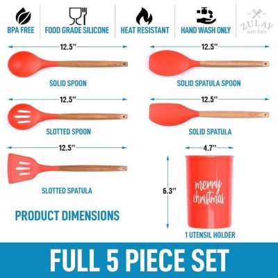 Christmas Silicone Spatula with Utensil Holder