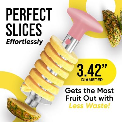 Heavy Duty 2pc Pineapple Corer & Slicer Set – Includes Eye Removal Tool with Reinforced Blade