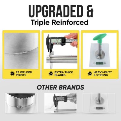 Heavy Duty 2pc Pineapple Corer & Slicer Set – Includes Eye Removal Tool with Reinforced Blade