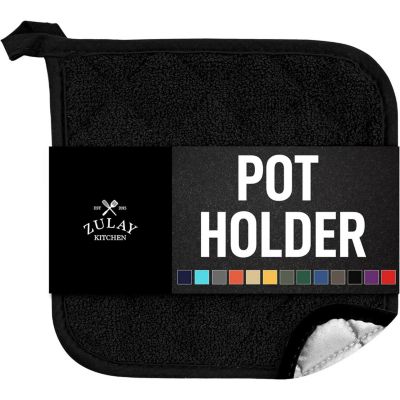 Cotton Pot Holder 7x7 Inch Heat Resistant Quilted Terry Cloth (1 Pack)
