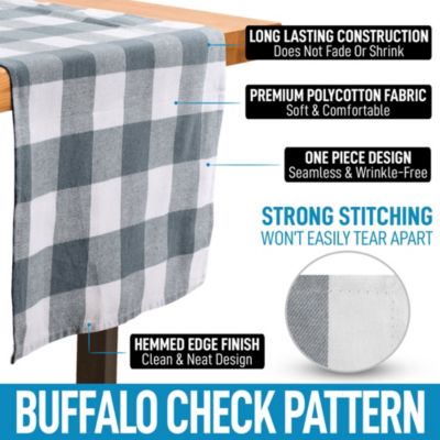 Thick Poly Cotton Buffalo Plaid Table Runners
