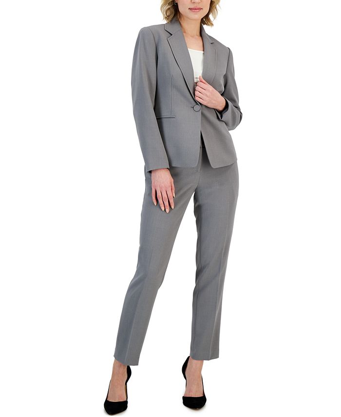 Le Suit Women's Crepe One-Button Pantsuit, Regular & Petite Sizes & Reviews  - Wear to Work - Women - Macy's