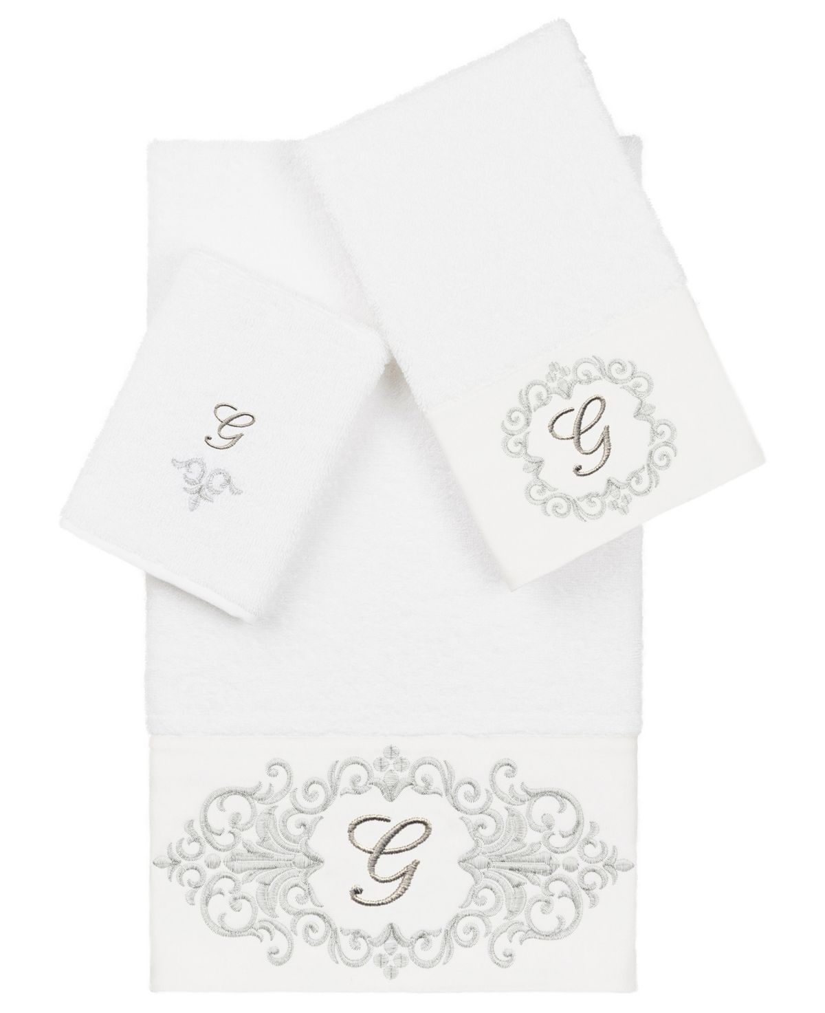 Linum Home Turkish Cotton Monica Embellished Towel 3 Piece Set