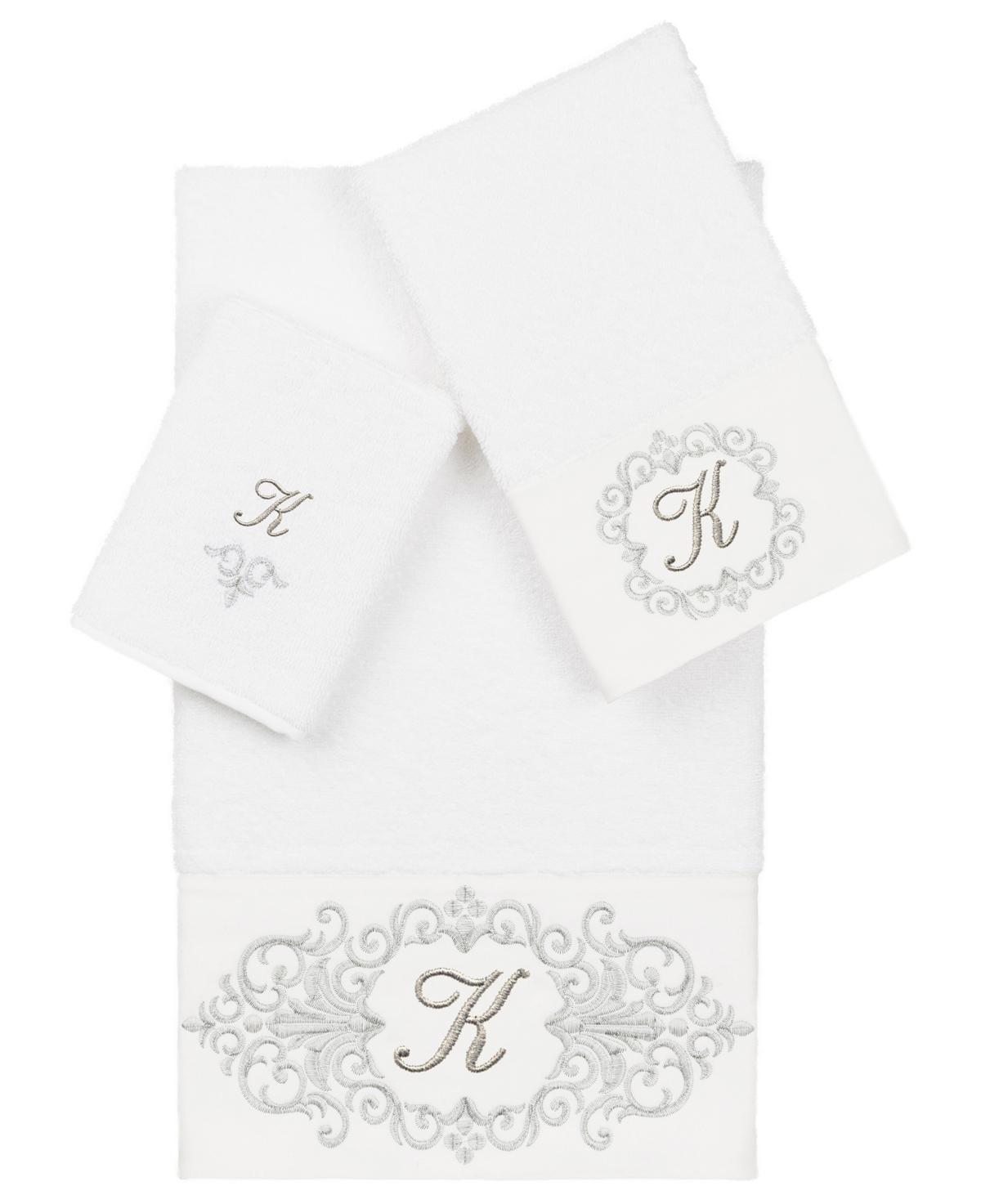 Linum Home Turkish Cotton Monica Embellished Towel 3 Piece Set