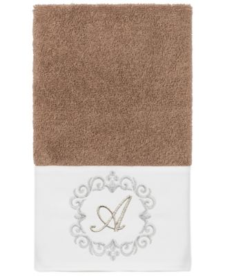 Turkish Cotton Monica Embellished Towel 3 Piece Set - Latte