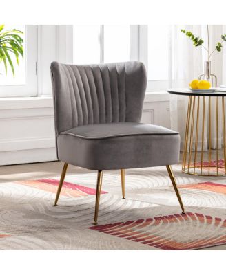 1 piece Velvet 22" Wide Upholstered Tufted Velvet Accent Chair