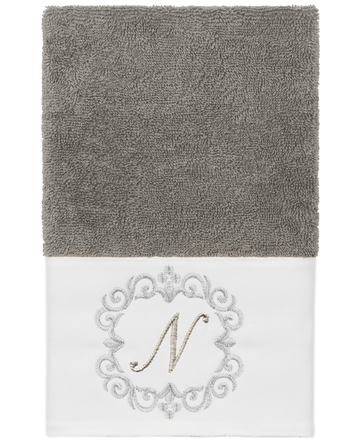 Linum Home Turkish Cotton Monica Embellished Towel 3 Piece Set In Gray