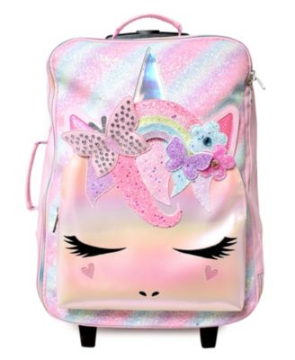 OMG! Accessories Big Girls Gwen Butterfly Crown Rolling Luggage