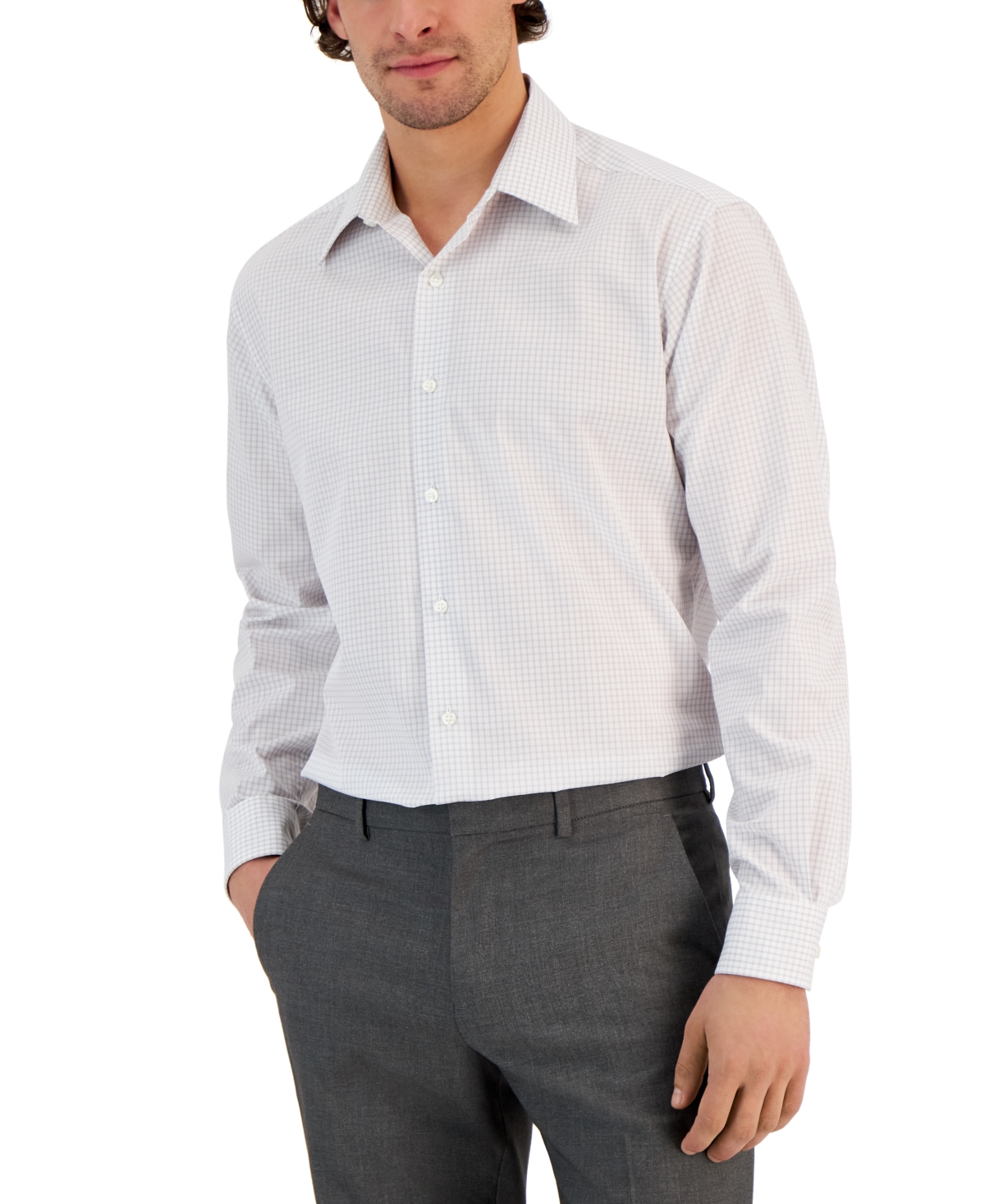 Club Room Men's Regular Fit Check Dress Shirt, Created for Macy's