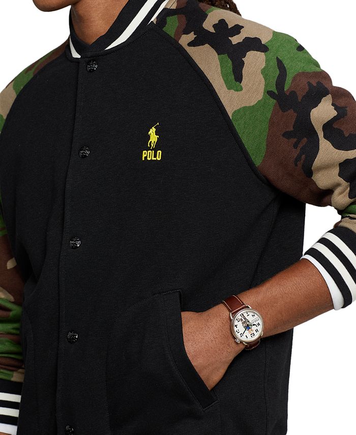 Polo Ralph Lauren Men's CamoSleeve Fleece Baseball Jacket Macy's