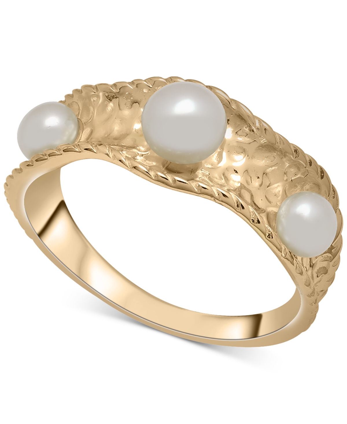 Macy's Cultured Freshwater Pearl (4-5mm) Nugget Ring In 14k Gold-plated Sterling Silver In Gold Over Sterling Silver