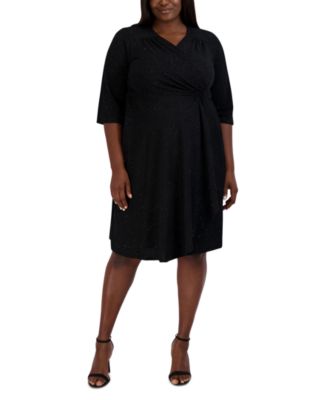 Robbie Bee Plus Size O-Ring Glitter A-Line Dress & Reviews - Dresses ...