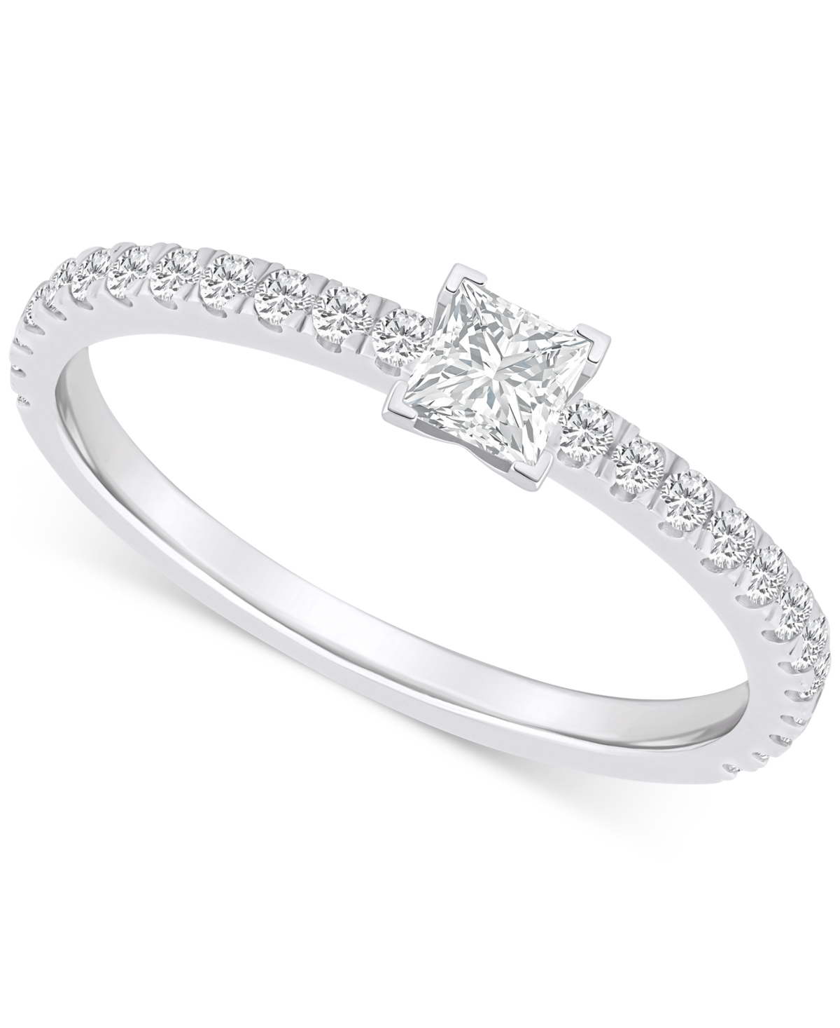 Macy's Diamond Princess Engagement Ring (1/2 Ct. T.w.) In 14k Gold In White Gold