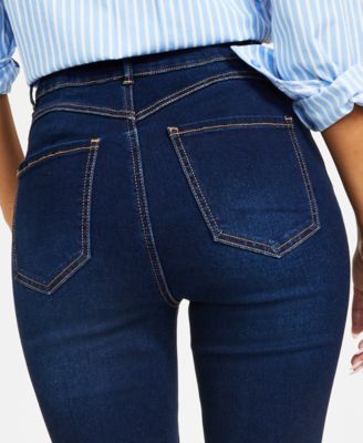 Curvy Double Button High Rise Skinny Jeans