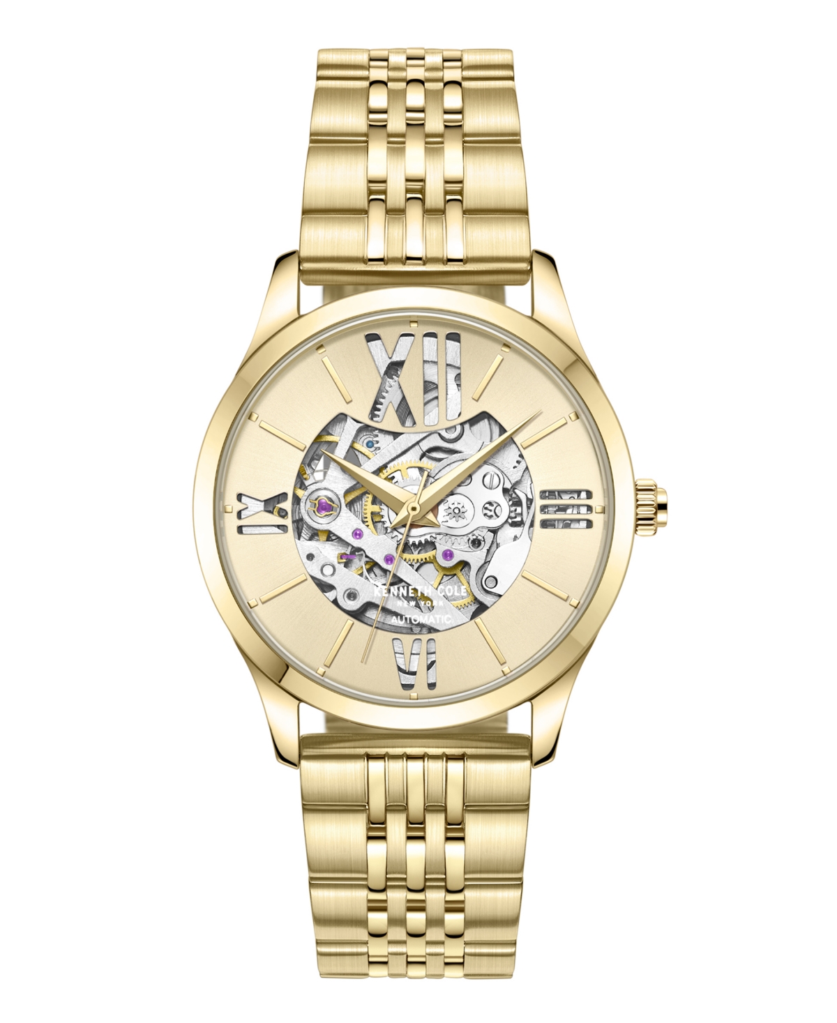 Kenneth Cole New York Women's Automatic Gold-tone Stainless Steel Bracelet Watch 34.5mm