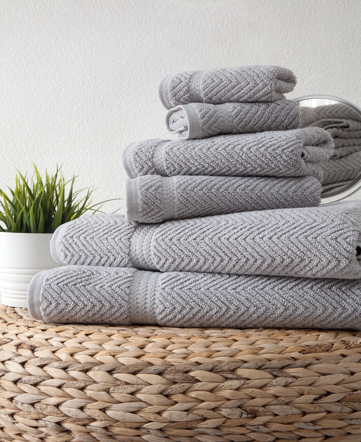 Ozan Premium Home Maui 6-pc. Towel Set Bedding In Light Gray