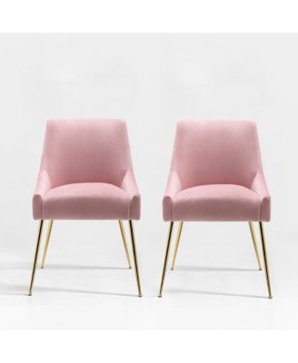 Upholstered Performance Velvet Accent Chair With Metal Leg (Set of 2)