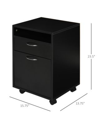 Mobile File Cabinet Organizer Office Filing Organizer w/ Key, Black