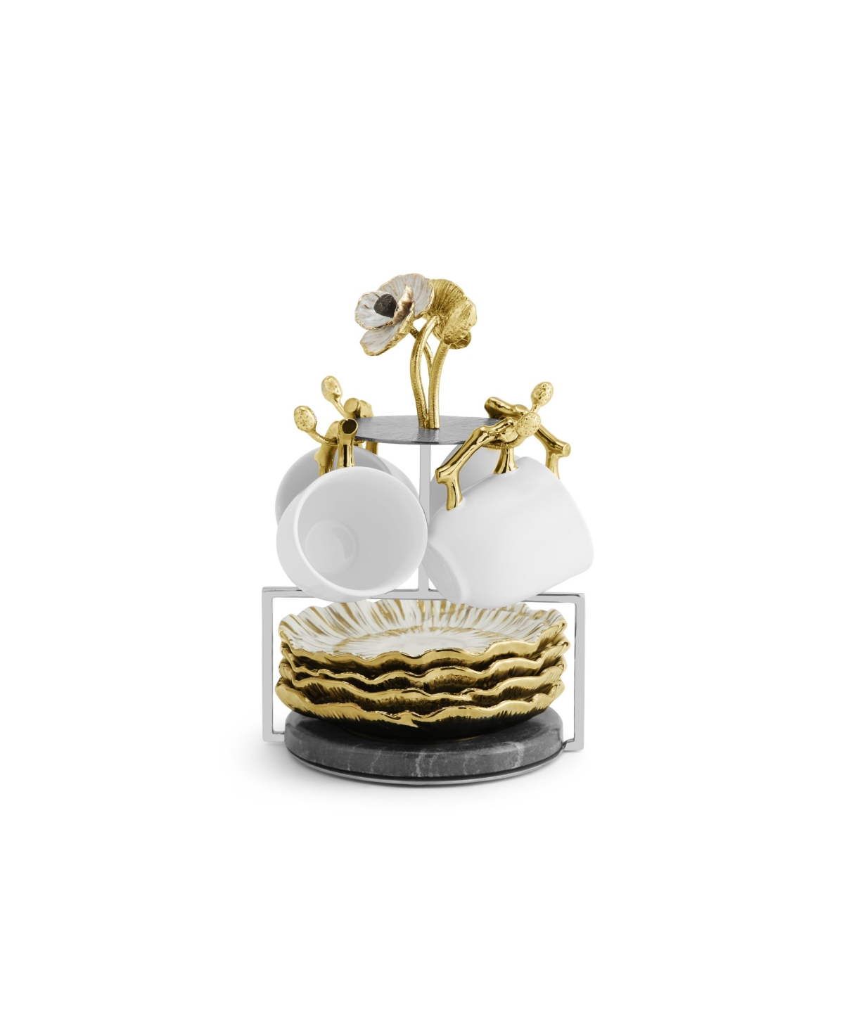 Michael Aram Anemone Demitasse 8 Piece Set With Stand
