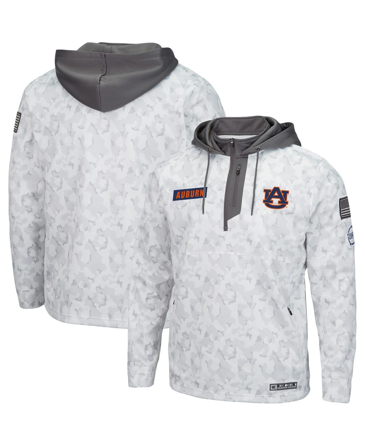 Colosseum Arctic Camo Auburn Tigers Oht Military Appreciation Quarter-zip Hoodie In Arctic Camo