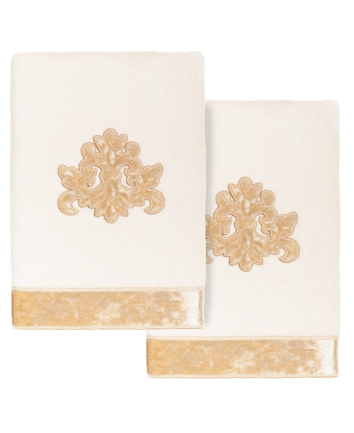 Linum Home Turkish Cotton May Embellished 2-pc. Hand Towel Set In Beige
