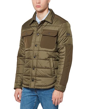 Vince Camuto Men s Mid Weight Quilt Mix Media Jacket Macy s