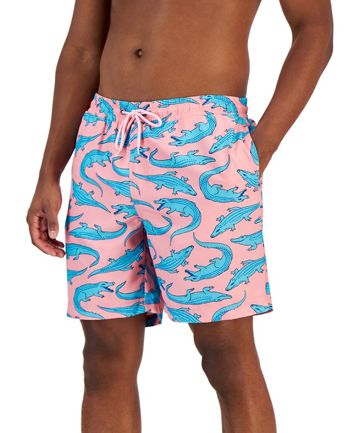 Club Room Men's Mahalo Floral Swim Trunks, Created for Macy's