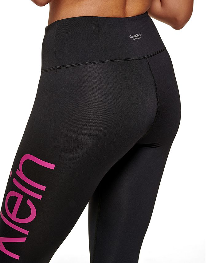 Calvin Klein Women's Minimal Logo Tape High Waisted Leggings Pink Size XL