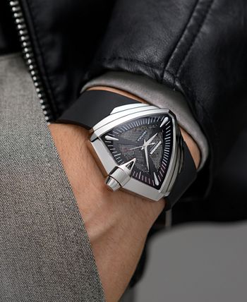 Hamilton - Watch, Men's Swiss Automatic Ventura XXL Black Rubber Strap 27mm H24655331