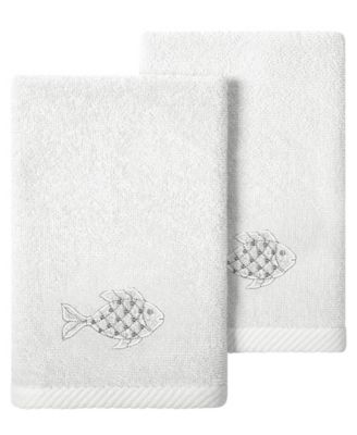 Turkish Cotton Figi Embellished 2-Pc. Fingertip Towel Set
