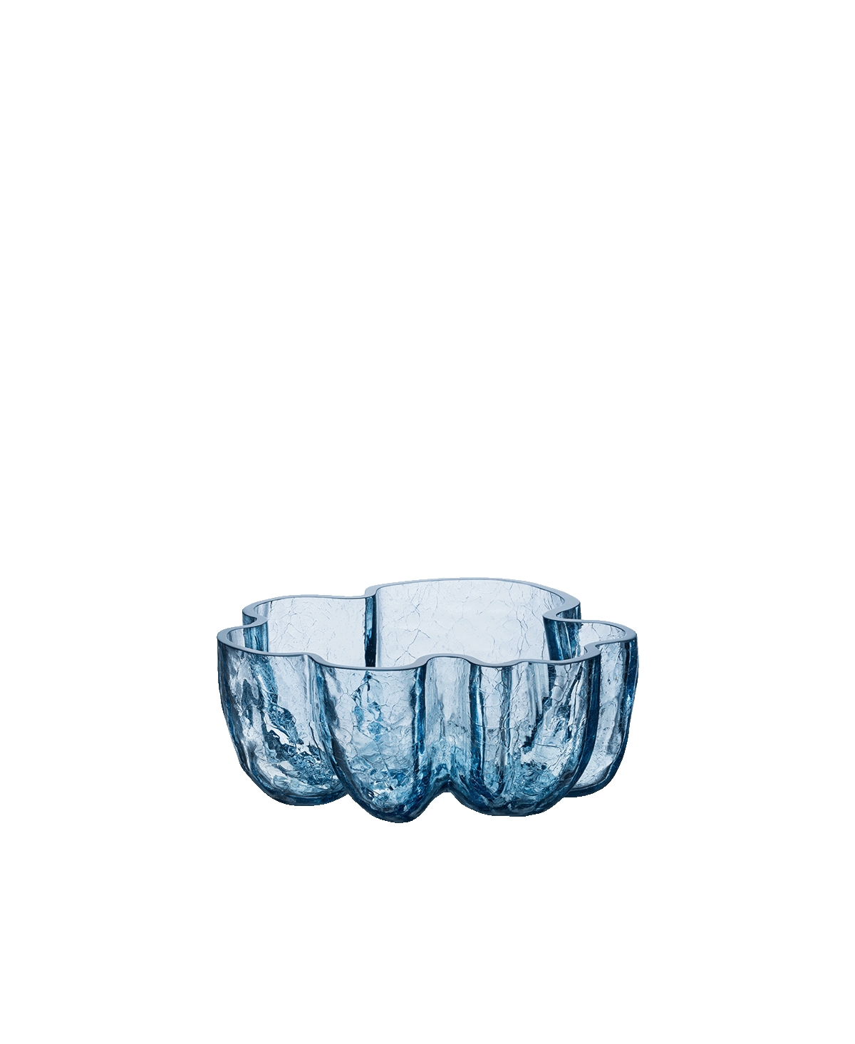 Kosta Boda Crackle Circular Bowl In Blue