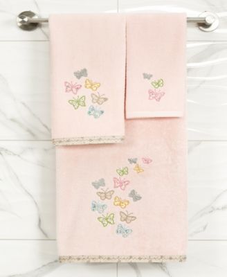 Turkish Cotton Mariposa Embellished 2-Pc. Bath Towel Set