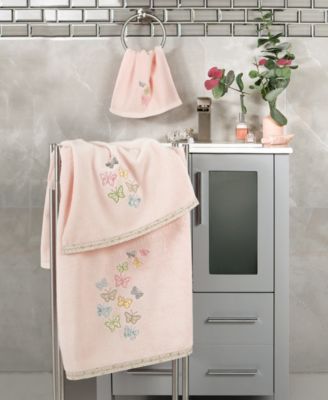 Turkish Cotton Mariposa Embellished 2-Pc. Fingertip Towel Set