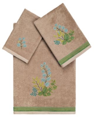 Turkish Cotton Botanica Embellished 3-Pc. Bath Towel Set
