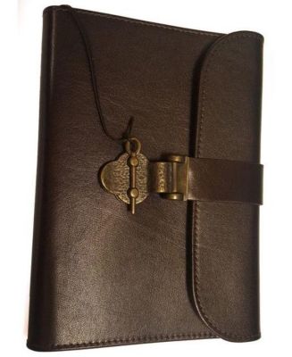 Dark Brown Leather Journal with Flap and Latch Closure by Nouvel Art