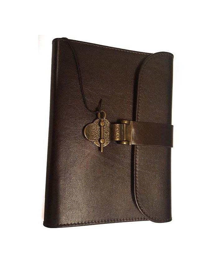 Barnes & Noble Dark Brown Leather Journal with Flap and Latch Closure