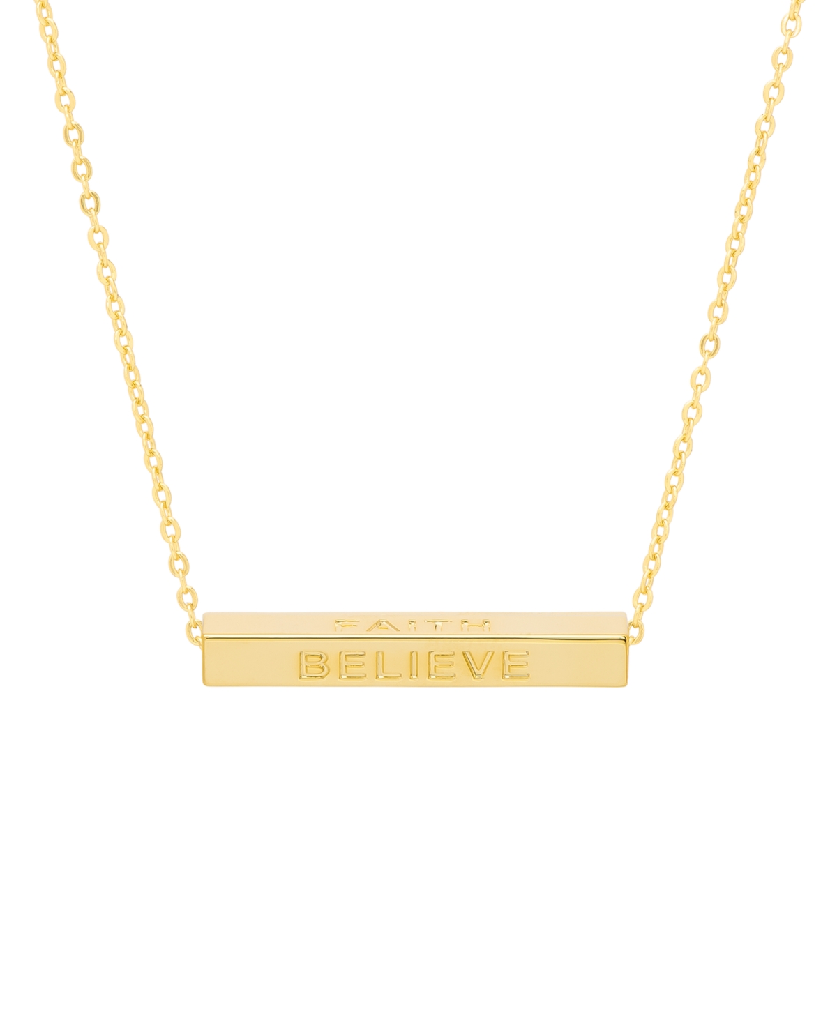 Macy's Gold Plated Love, Faith, Believe, Blessed Necklace In Gold-plated